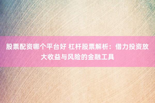 股票配资哪个平台好 杠杆股票解析：借力投资放大收益与风险的金融工具