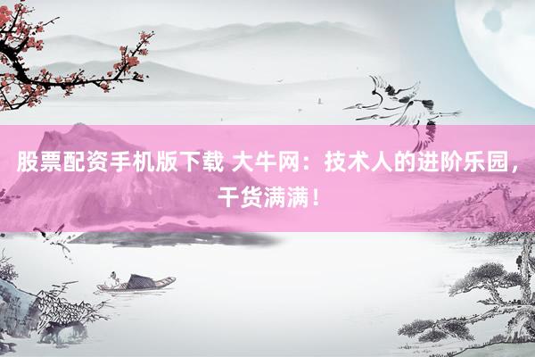 股票配资手机版下载 大牛网：技术人的进阶乐园，干货满满！